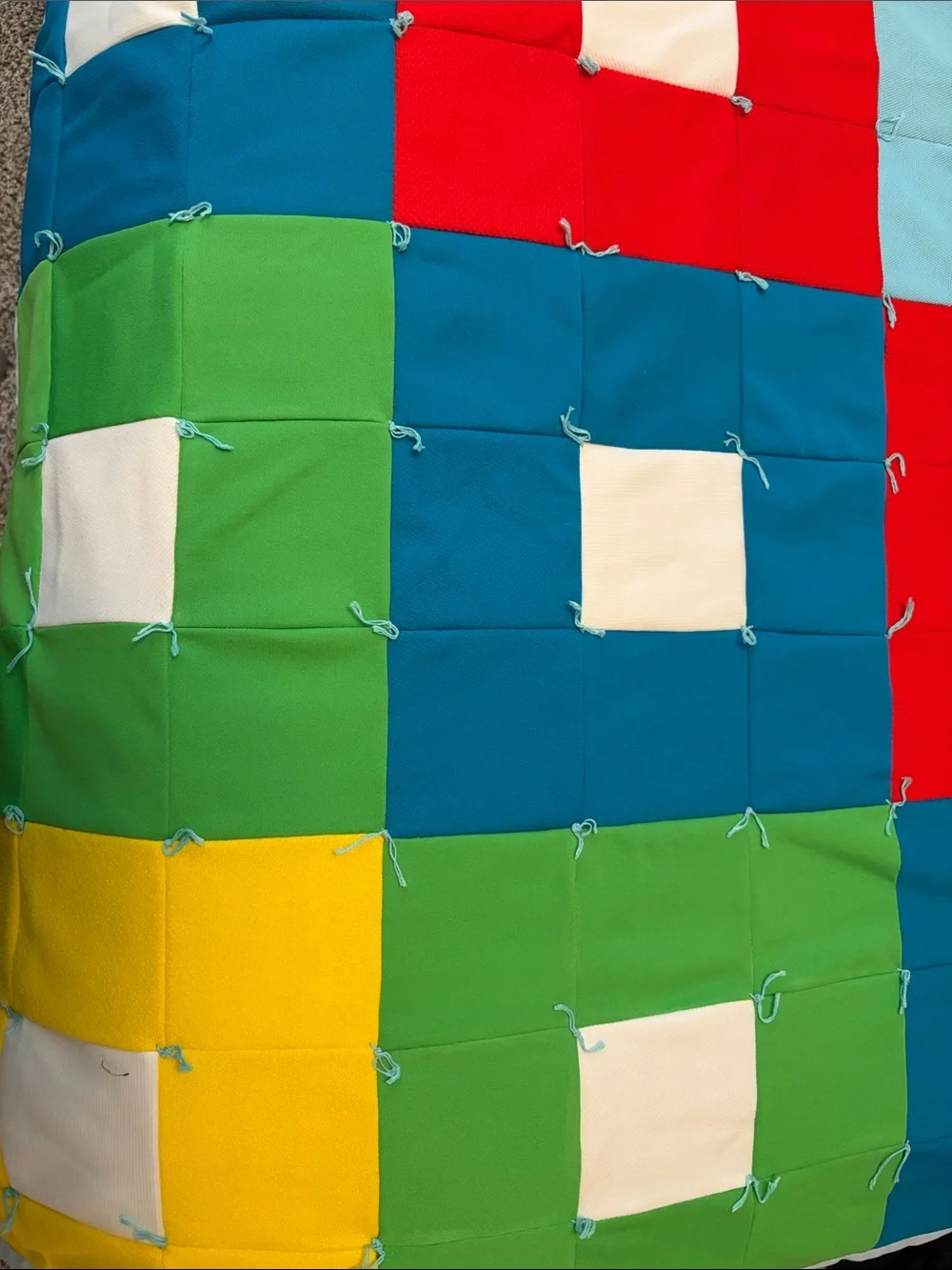 Multicolor Patchwork Cotton Quilt - Bright Geometric Squares